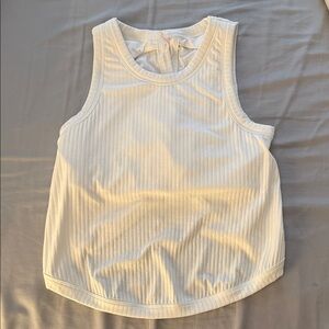FP Movement White Ribbed Tank Top Size Small